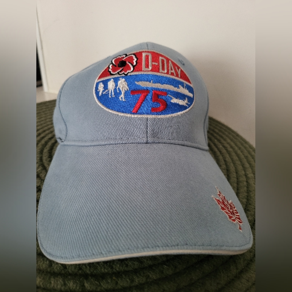 D Day Anniversary Cap with Embroidered Patch and Maple Leaf